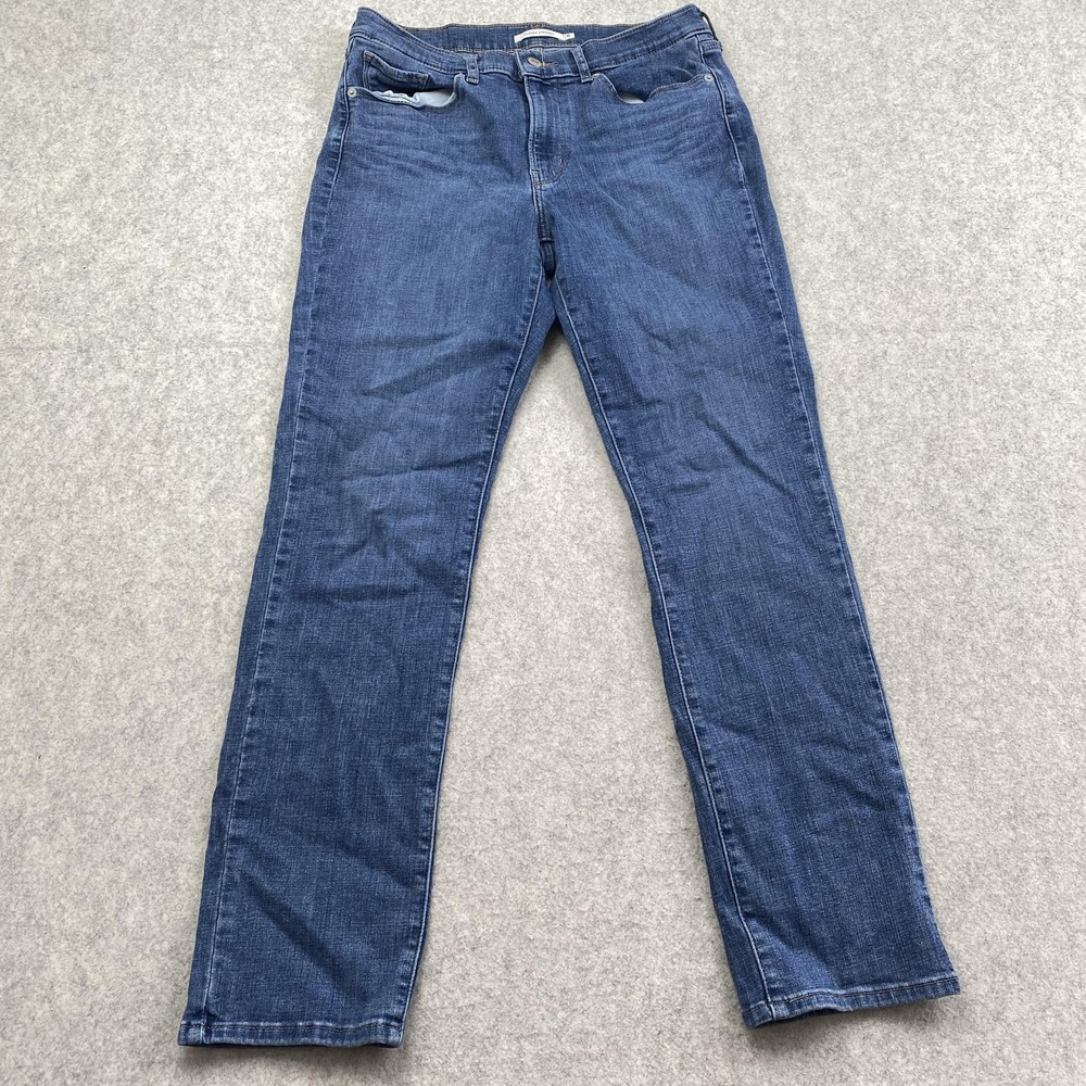 Levi's Classic Straight Jeans Womens 8 29x28 Blue Med Wash Stretch 39250-0082